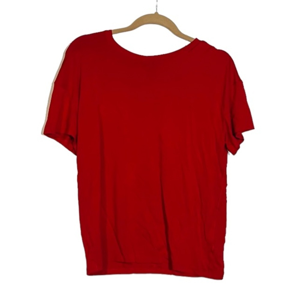 Express Short Sleeve Tee Relaxed Fit Red Women's Size Medium
